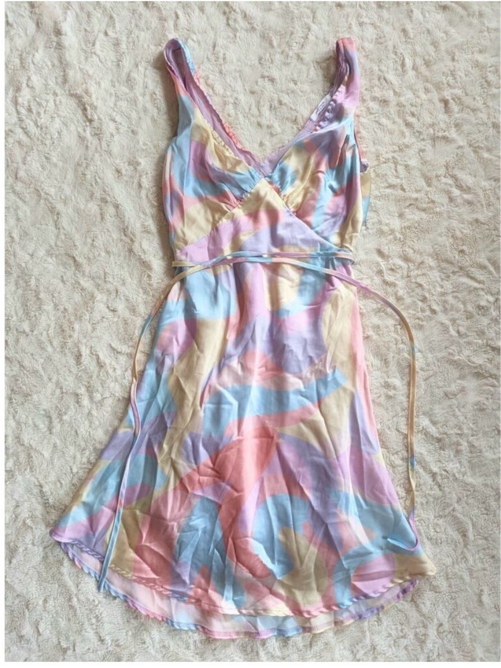 Pastel Tie-Dye Multicolor Mini Dress